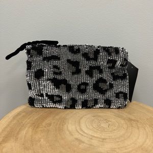 Retrofête sequined leopard print clutch bag